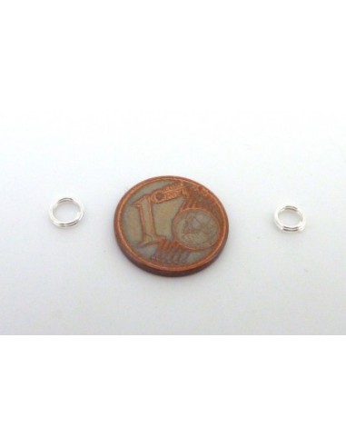 Anneaux de jonction double en métal argenté 5mm