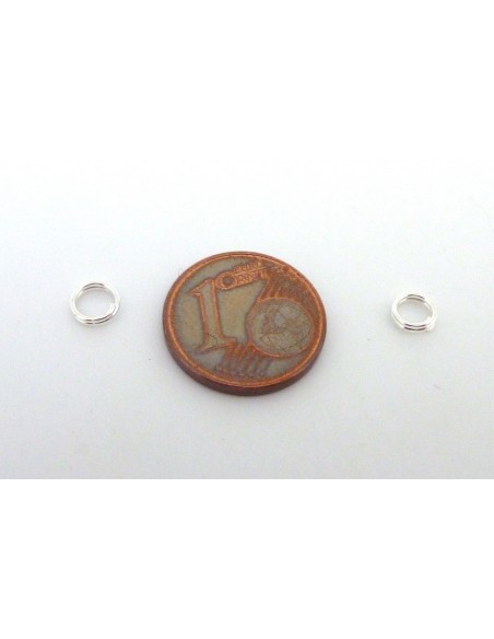 Anneaux de jonction double en métal argenté 5mm