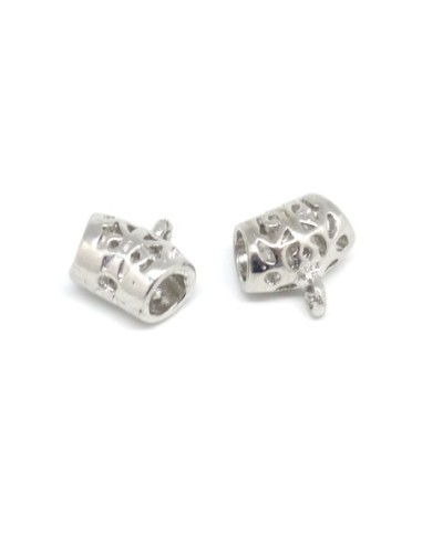 Pendentif pour breloque argenté en métal filigrane