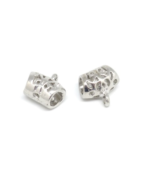 Pendentif pour breloque argenté en métal filigrane