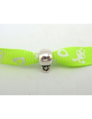 Perle support breloque 8,9mm en métal argenté lisse