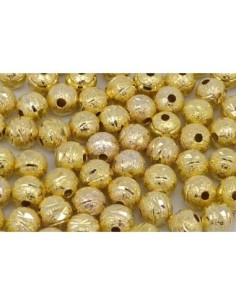 R-25 Perles brillantes 5,8mm en métal doré texturé et... 2