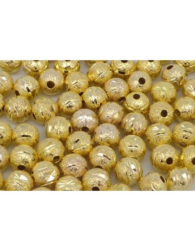 R-25 Perles brillantes 5,8mm en métal doré...