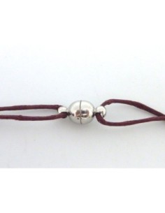 Fermoir aimanté rond en métal argenté pour cordon de 1mm