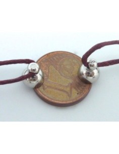 Fermoir aimanté rond en métal argenté pour cordon de 1mm 2