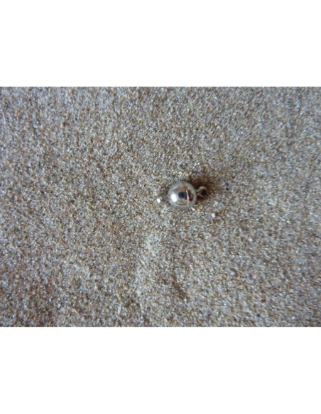 Fermoir aimanté rond en métal argenté pour cordon de 1mm