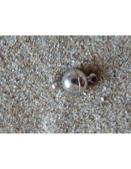 Fermoir aimanté rond en métal argenté pour cordon de 1mm