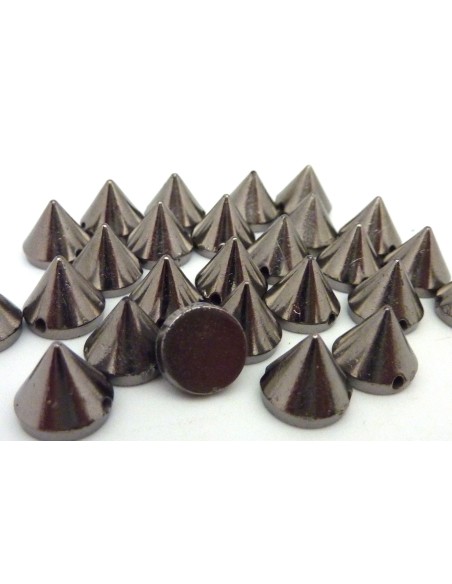 50 perles clous connecteur 10x8,5mm gris anthracite 1 trou- Punk Rock