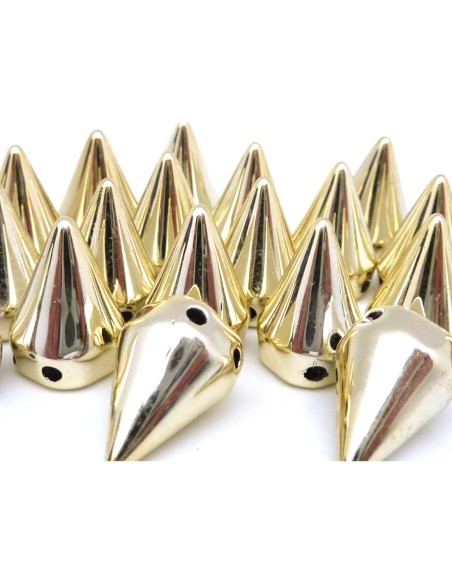 Connecteur clou forme pic en acrylique de couleur doré pâle