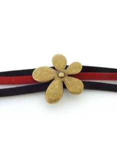 Grande Perle 3 trous, passant fleur, marguerite 33mm en...