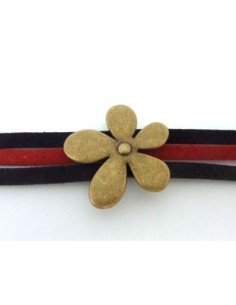 Grande Perle 3 trous, passant fleur, marguerite 33mm en... 2