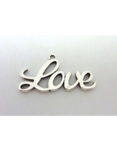 Pendentif love en métal argenté