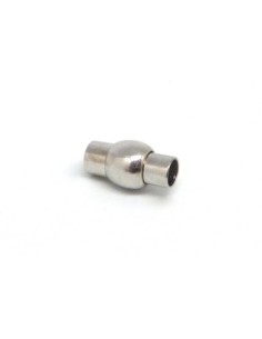 Fermoir aimanté rond en métal argenté pour cordon de 4mm 2