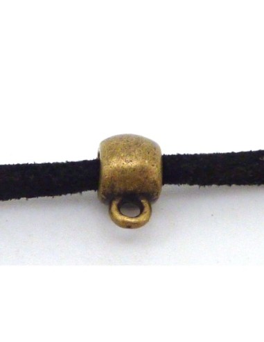 10 Perles support breloque 9,8mm, belière en métal bronze lisse