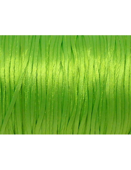 Cordon Queue de rat 1mm vert fluo brillant satiné Cordon Queue de rat 1mm vert fluo brillant satiné