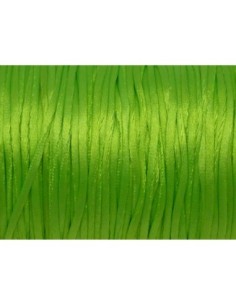 Cordon Queue de rat 1mm vert fluo brillant satiné 2