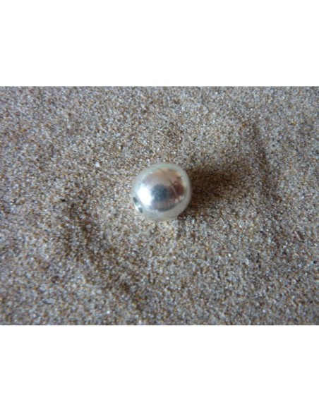 Fermoir aimanté boule, rond pour cordon de 3mm en métal argenté brillant blanc