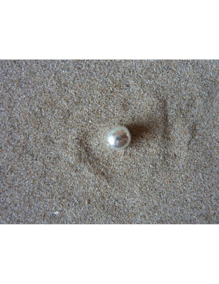 Fermoir aimanté boule pour cuir de 3mm argenté