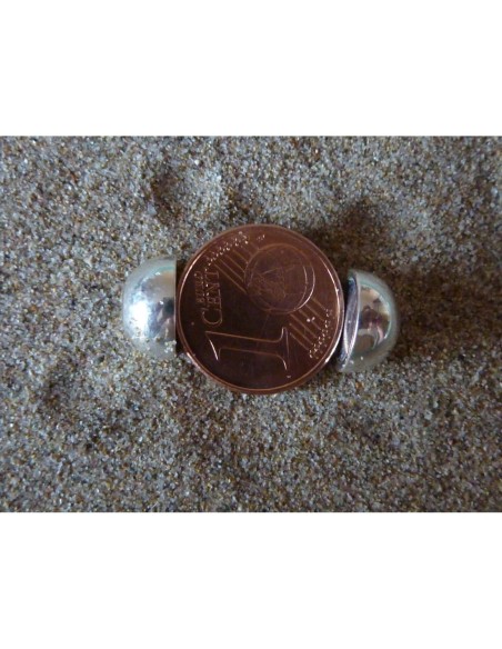 Fermoir rond magnétique argenté 3mm
