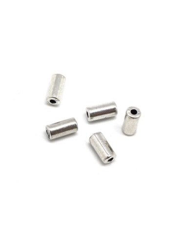 Perle tube argentée métal