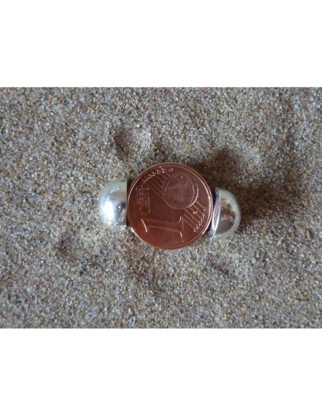 Fermoir aimanté argenté rond 3mm