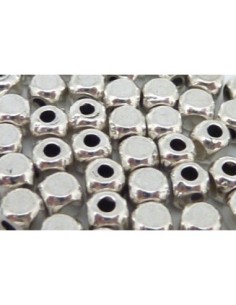 Petite perle cube argenté 3,5mm pour création DIY