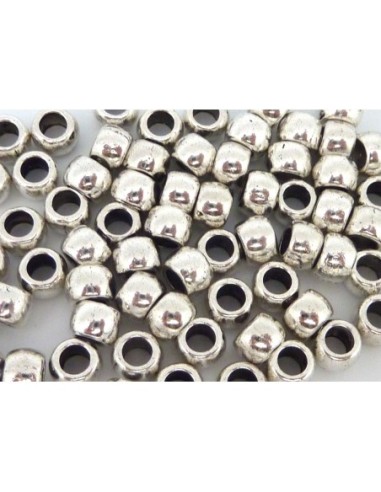 Perle argenté 6mm pour cordon de 3mm