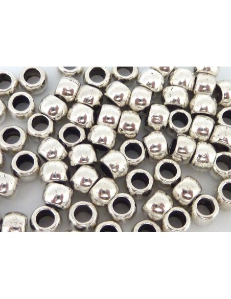 Perle argenté 6mm pour cordon de 3mm