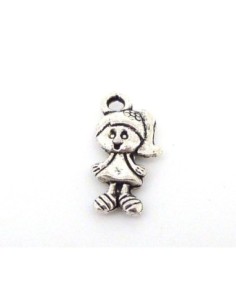 20 Breloques pendentif fillette 15,1mm Charm en métal...