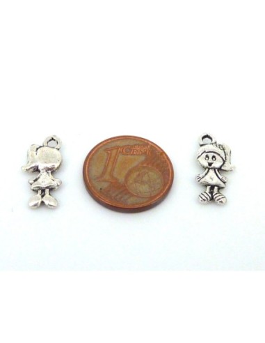20 Breloques pendentif fillette 15,1mm Charm en...