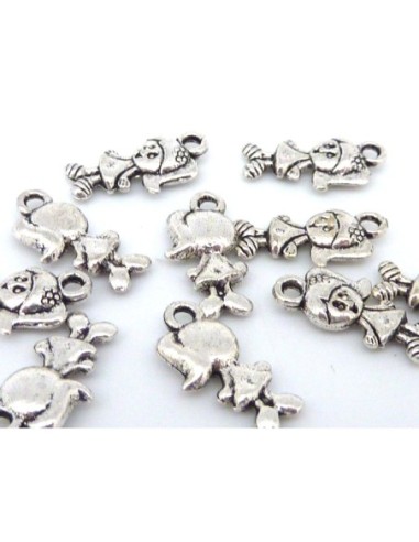 50 Breloques pendentif fillette 15,1mm Charm en...