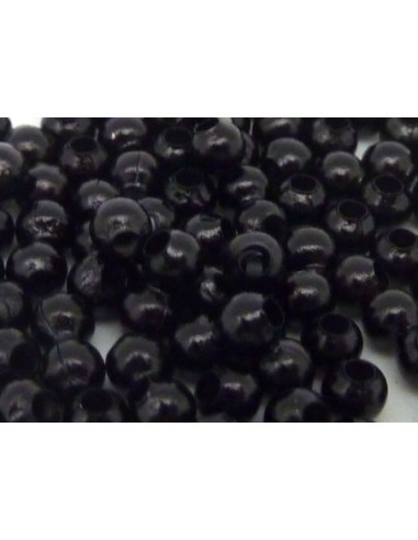 Perle métallique de couleur noire pour cordon cuir 1mm