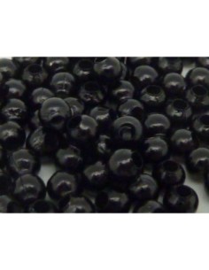 Perle métallique de couleur noire pour cordon cuir 1mm 2