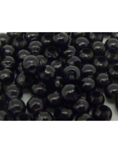 Perle ronde en métal noire 