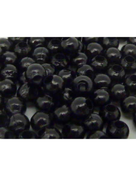 Perle ronde en métal noire 