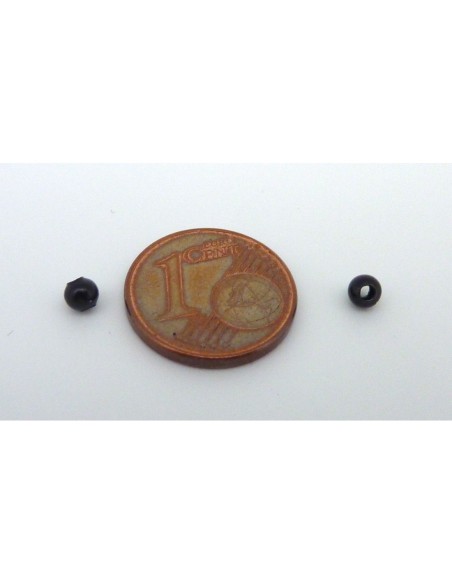 Perle ronde métallique pour cordon 1mm de couleur noire
