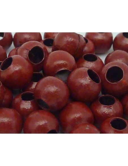 20g environ 80 Perles métallique ronde 6mm rouge bordeaux