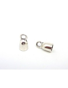 Embout argenté pour cordon cuir de 6mm 2