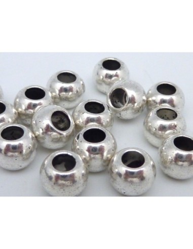 Perle ronde à gros trou 3,6mm en métal