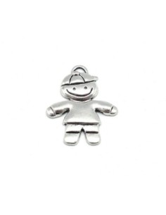 pendentifs garçon charm en métal argenté 39mm