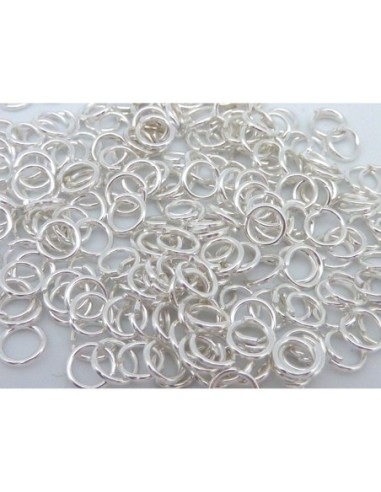 Anneau brisé 5mmx0,8mm argenté blanc en métal