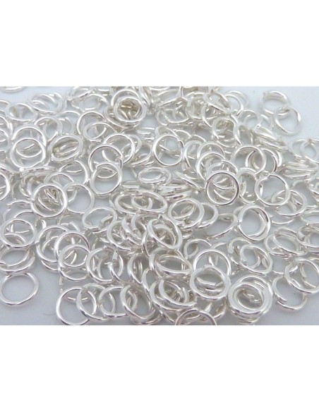 Anneau brisé 5mmx0,8mm argenté blanc en métal