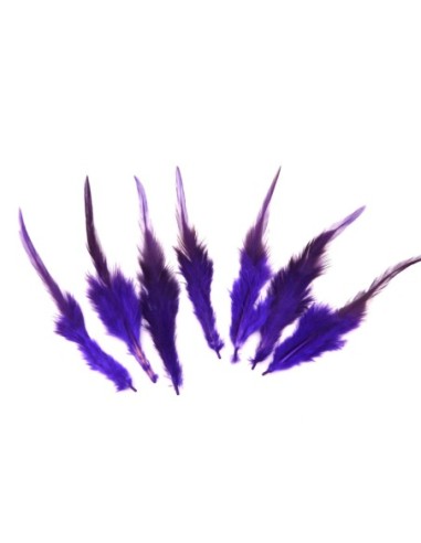 7 plumes teinte violet approximativement 8-16 cm