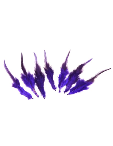 7 plumes teinte violet approximativement 8-16 cm
