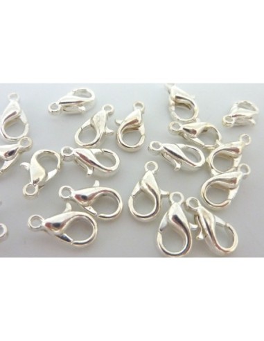 Mousqueton métal argenté brillant 