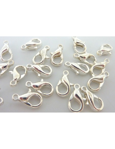 Mousqueton métal argenté brillant 