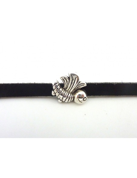 10 Perles passant abeille 6,2 x 2,1mm en métal argenté