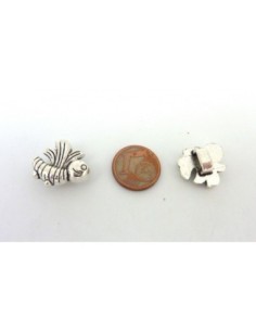 10 Perles passant abeille 6,2 x 2,1mm en métal argenté 2