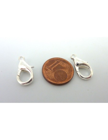 Mousqueton 16mm argenté brillant pour création DIY