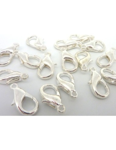 Mousqueton 16mm en métal argenté brillant pas cher